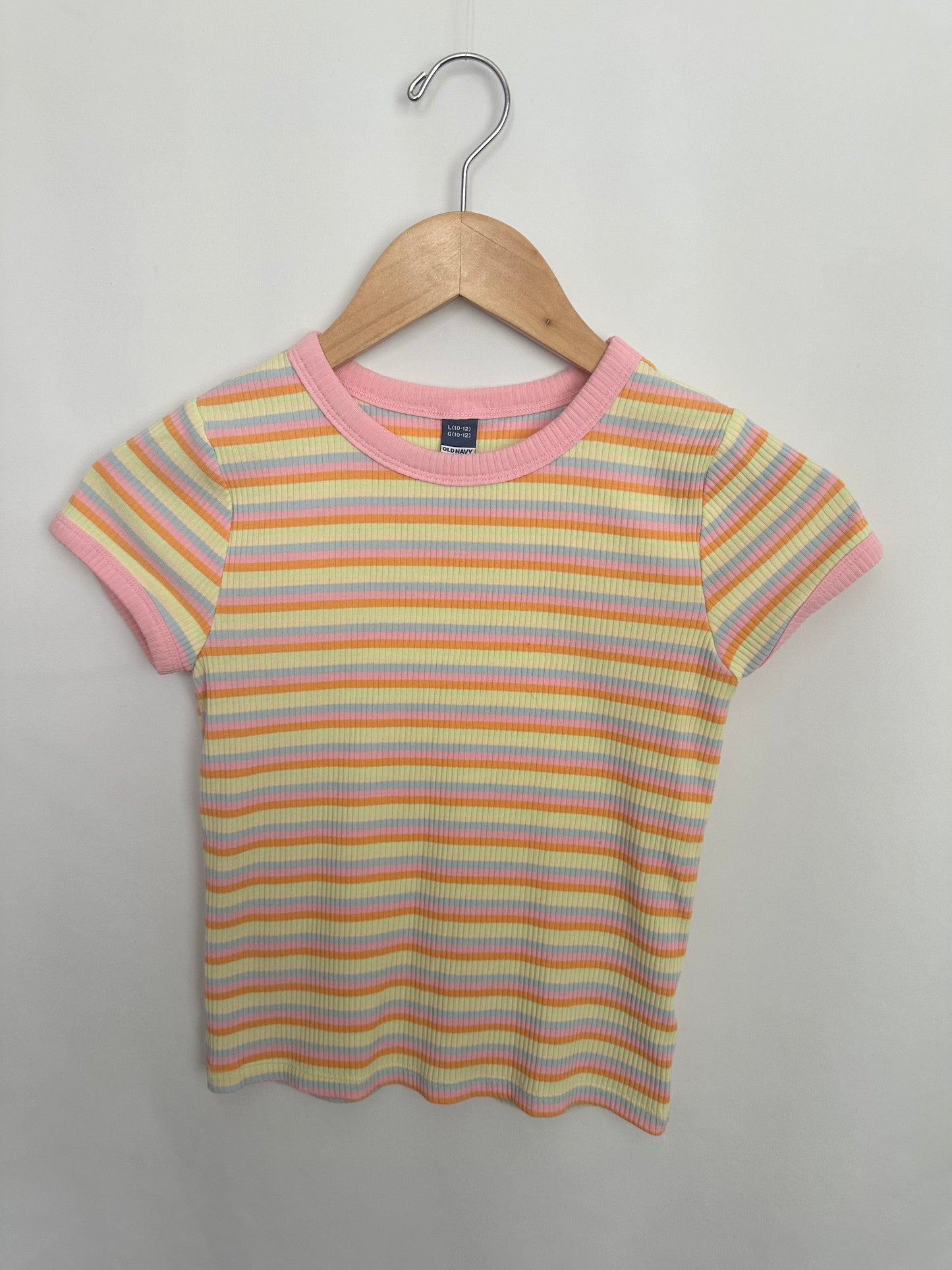 Old Navy Rainbow Stripe Tee • 10-12 years