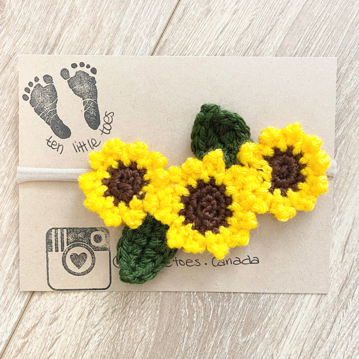 Crochet Sunflower Crown Headband