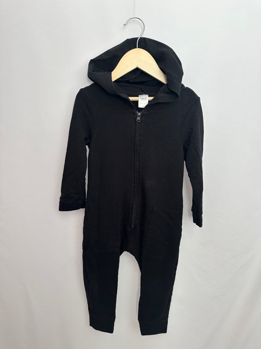 Smash & Tess Black Hooded Zip Romper • 3 years