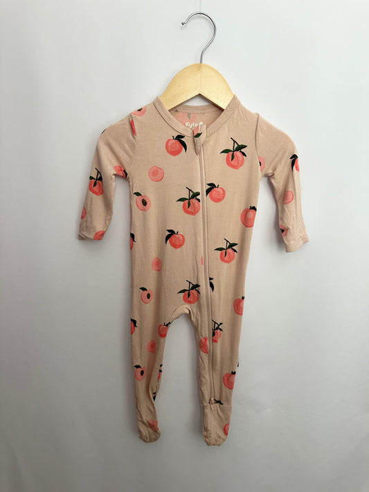 Kyte Zip Footie Peach • 3-6 months
