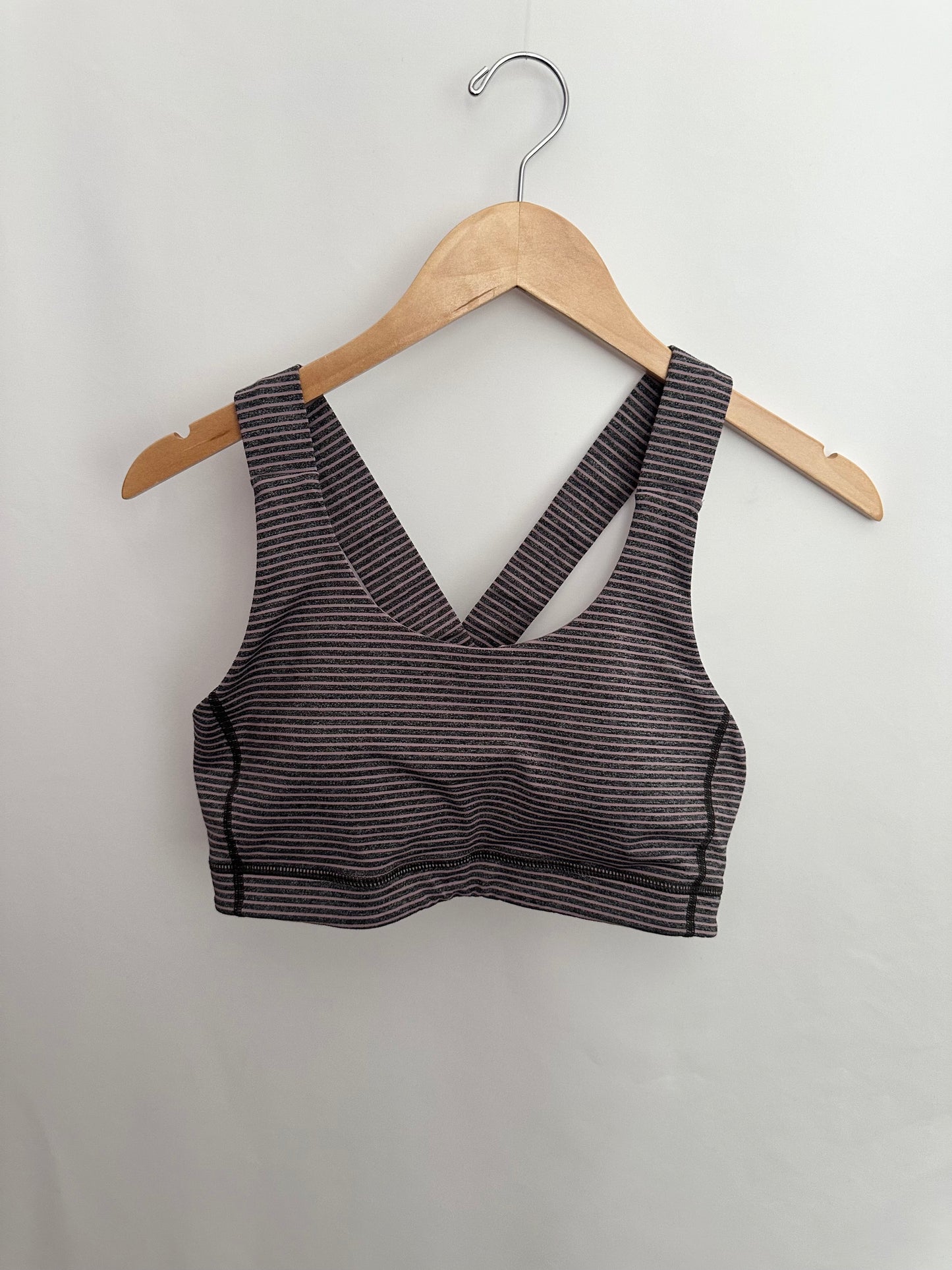 Lululemon All Sports Bra Hyper Stripe Mauvelous Black • Large 12