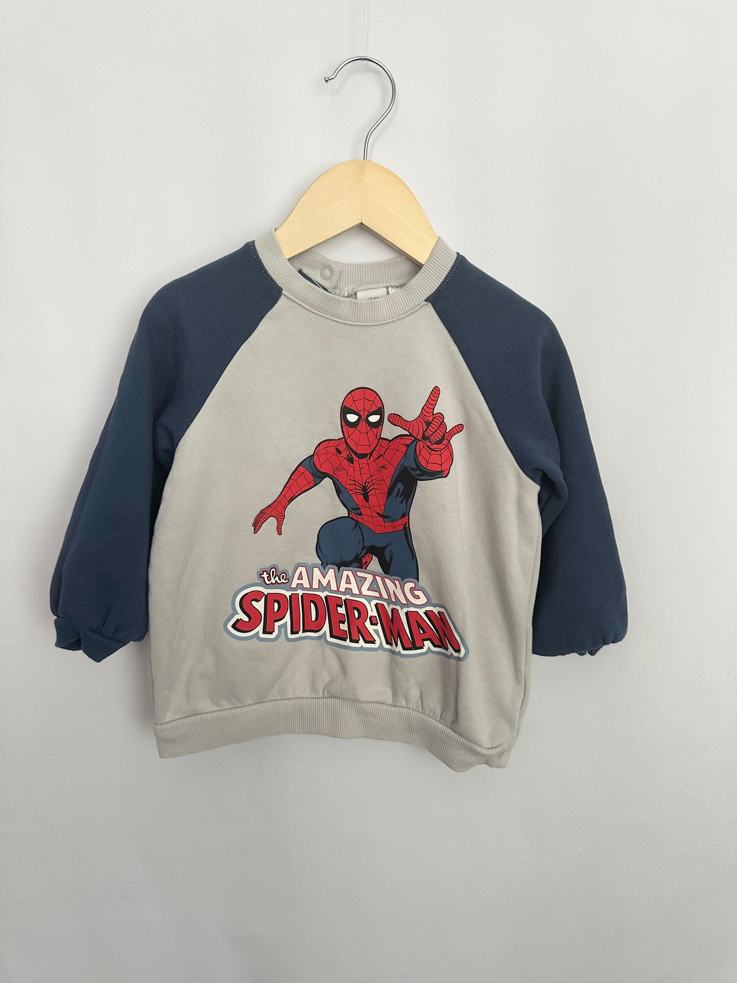 H&M Spiderman 2 Blue Crewneck • 18-24 months