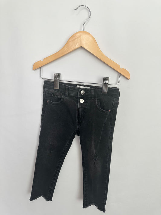 Zara Black Distressed Denim • 12-18 months