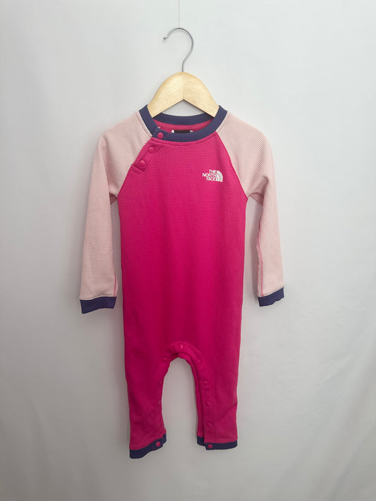 The North Face Pink Waffle Base Layer Romper • 18-24 months