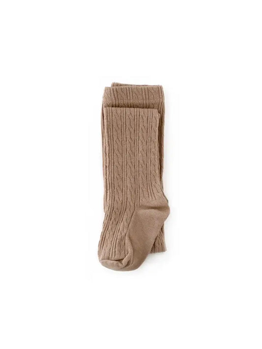 Little Stocking Co. Oat Cable Knit Tights