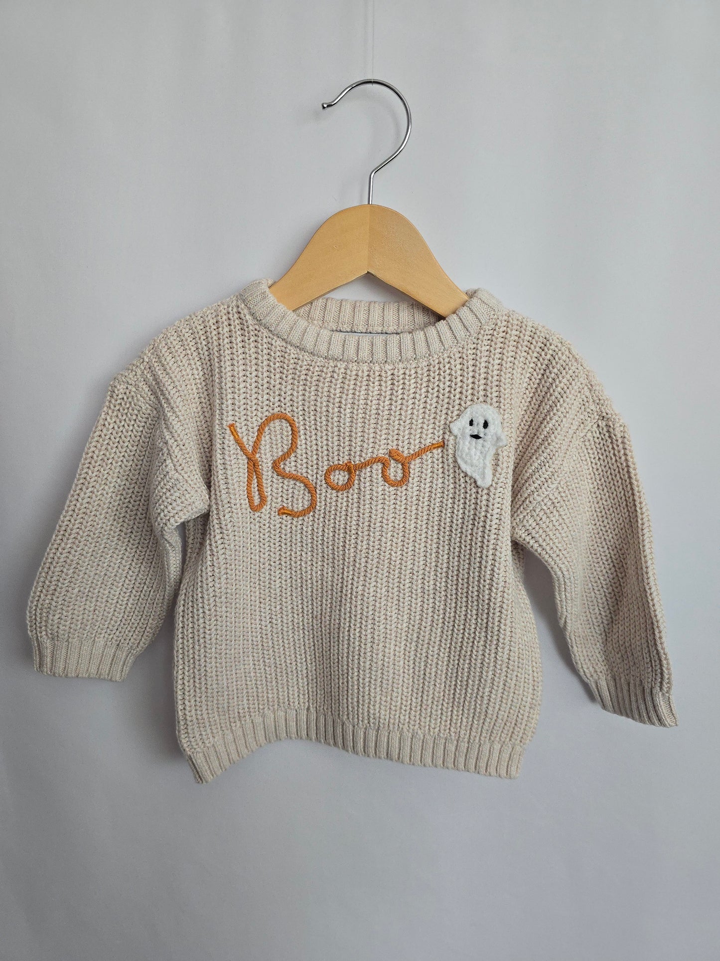 Old Navy Embroidered Boo Knit Sweater • 6-12 months