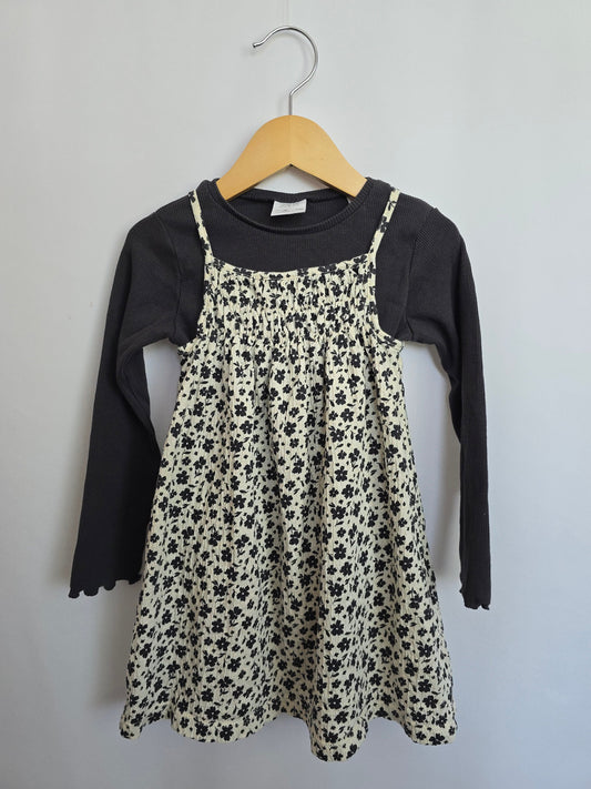 Zara Floral Dress With Long Sleeve Shirt • 5 years