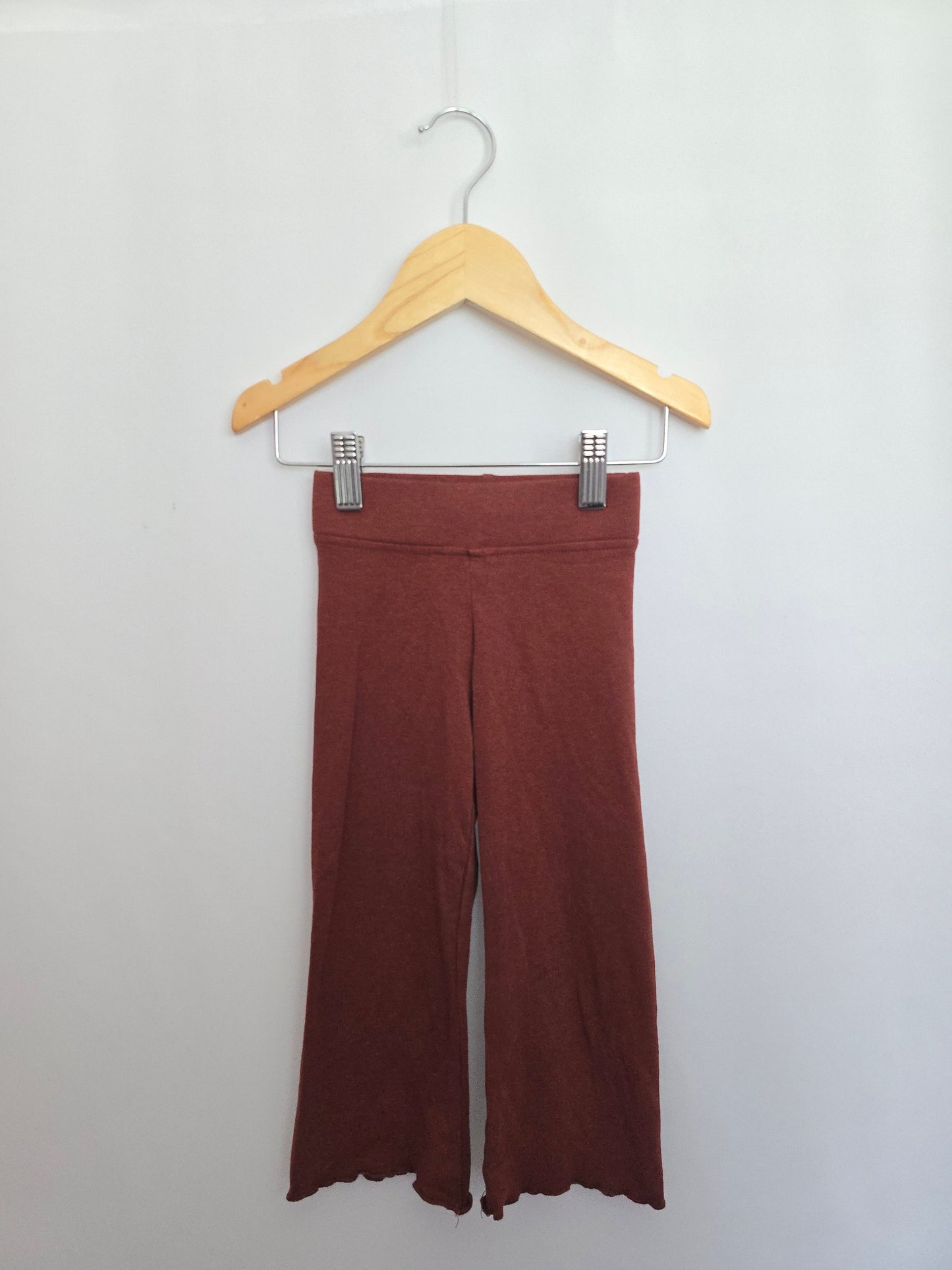 Jax & Lennon Cranberry Lettuce Hem Pants • 18-24 months