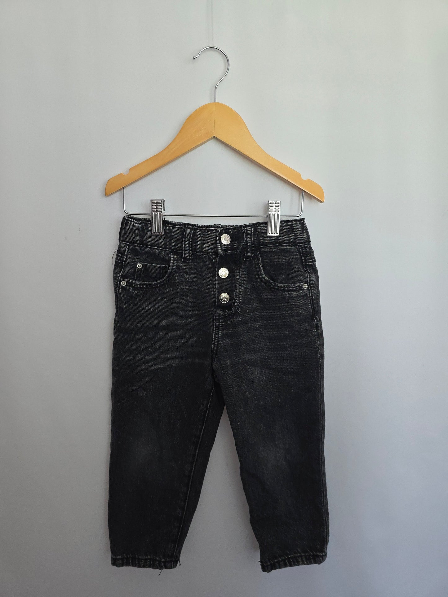 Zara Black Wash Button Down Denim • 4 years
