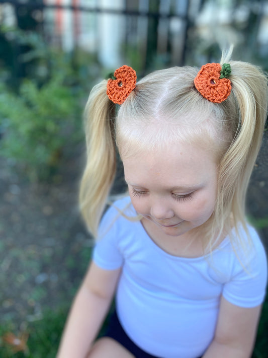 2 Pack Pumpkin Spice Pumpkin Piggy Hairclip Set