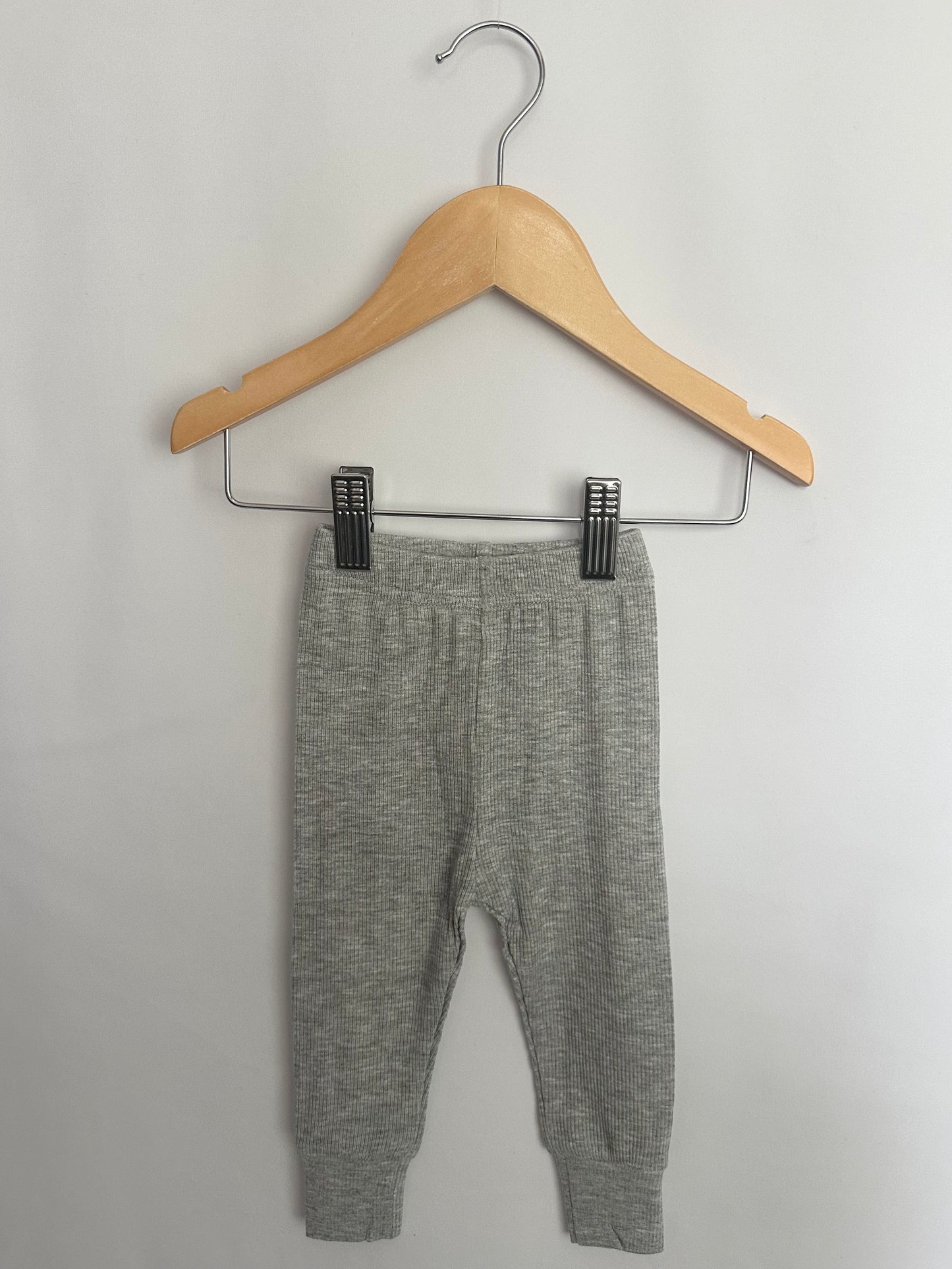 NEW Little Bipsy Grey Ribbed Joggers • 6-12 months
