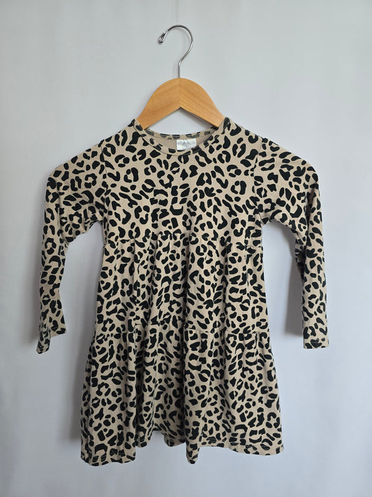 Tiny Button Apparel Leopard Tiered Dress • 6-7 years