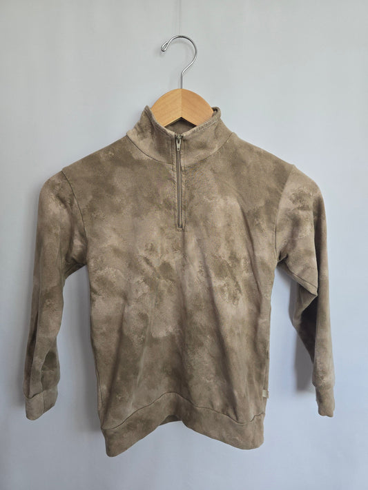 Jax & Lennon Tan Stonewash 1/4 Zip Sweater • 5-6 years
