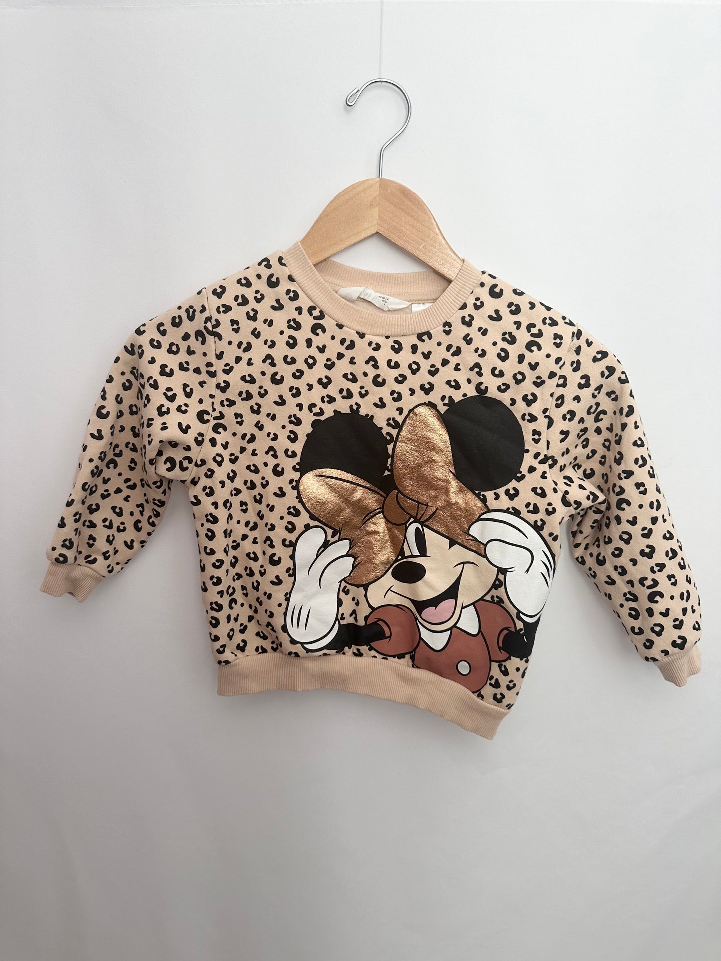 H&M Leopard Minnie Oversized Crewneck • 2-4 years