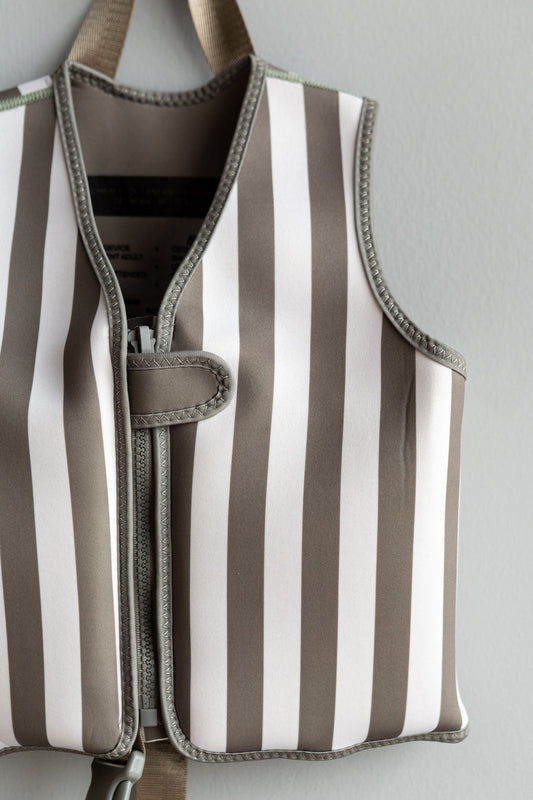 Current Tyed Brown Stripes Swim Vest