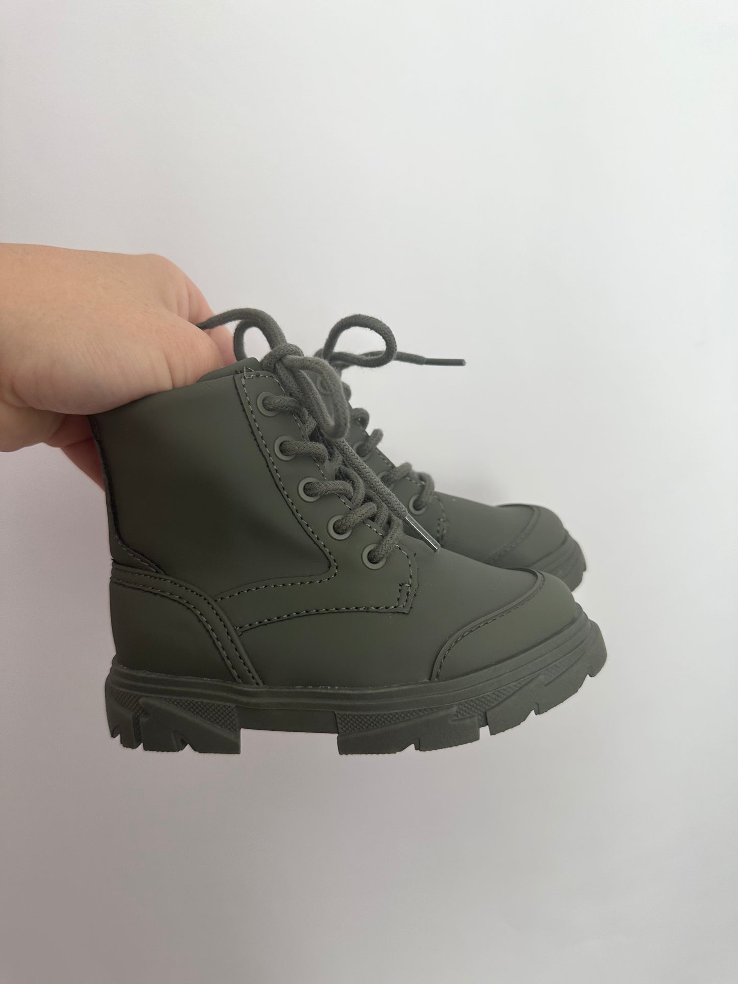 New Zara Olive Lace Up Boots • 6C