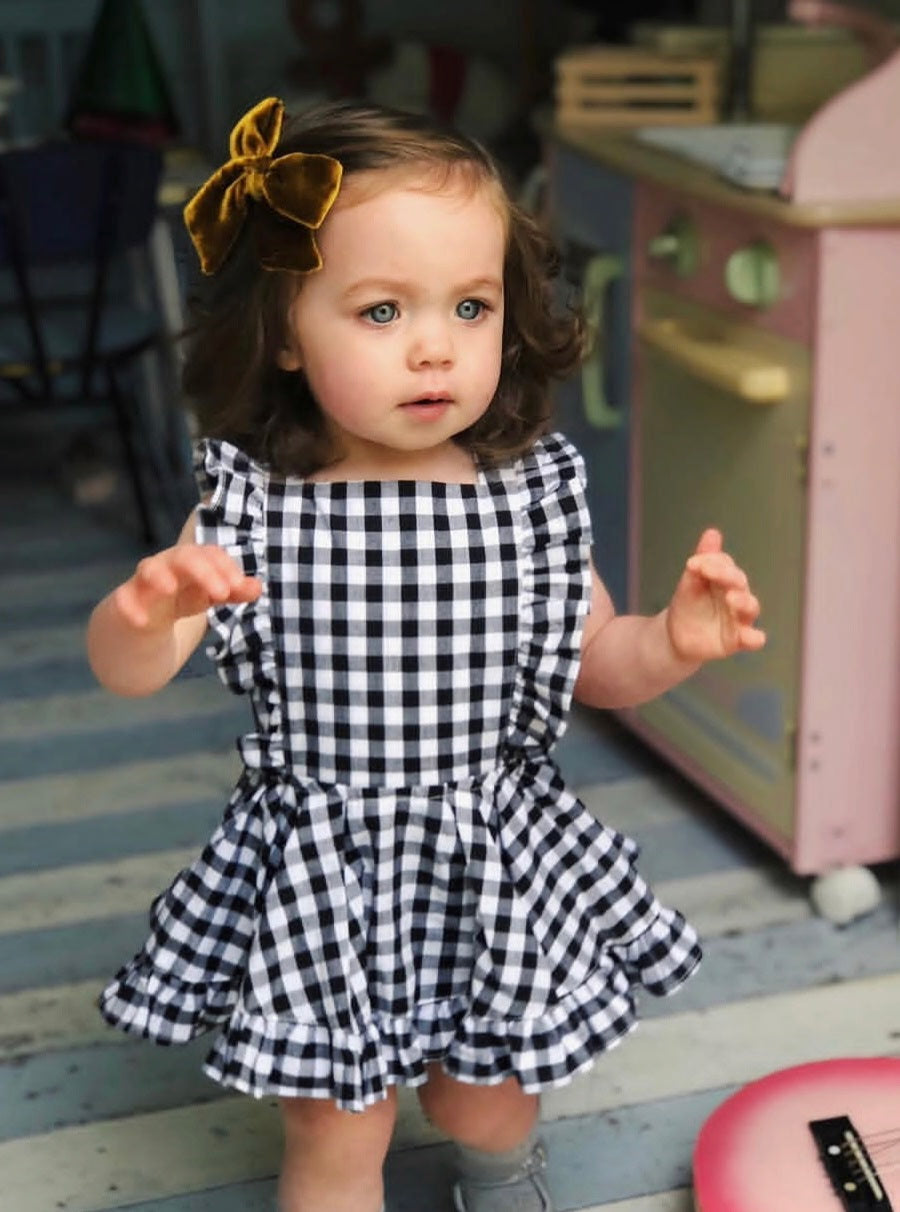 Numi Plaid Pinafore Twirl Bodysuit • 2-3 years
