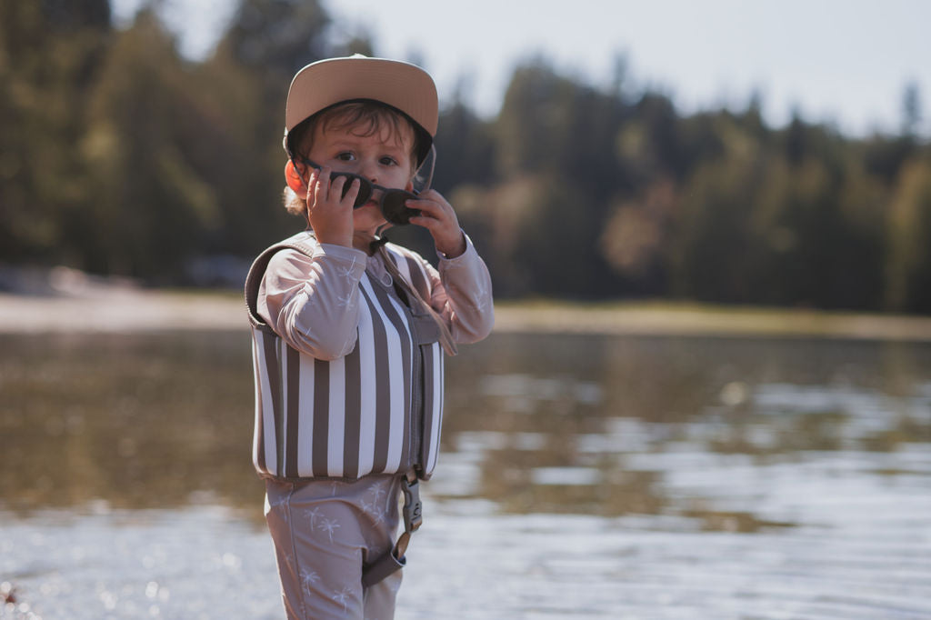 Current Tyed Brown Stripes Swim Vest