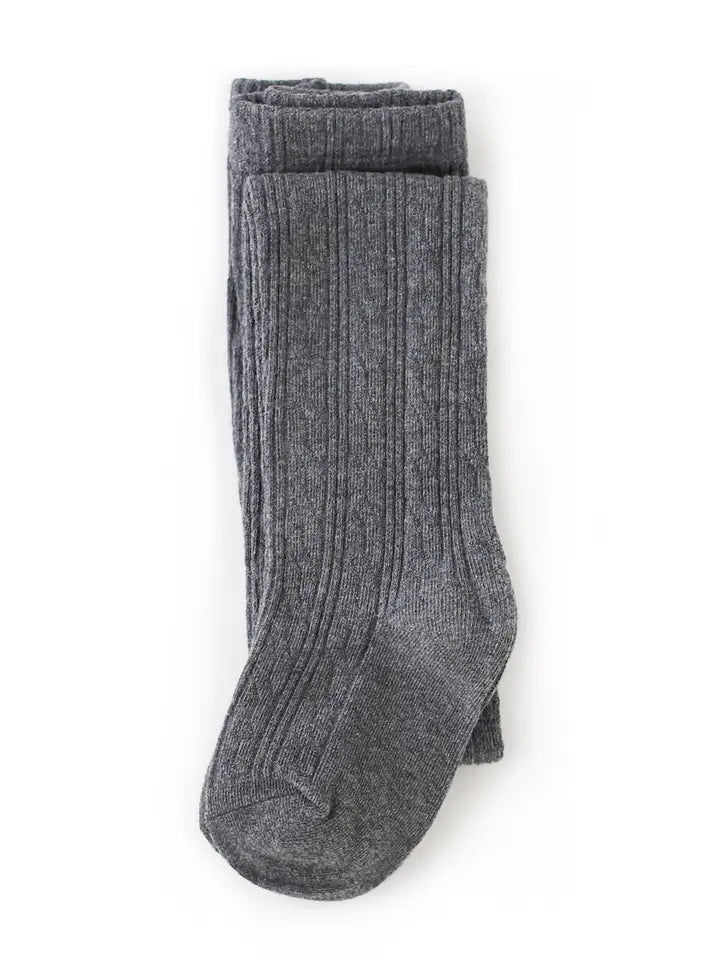 Little Stocking Co. Charcoal Grey Cable Knit Tights