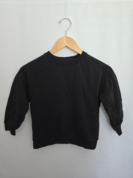 Zara Black Basic Crewneck • 4-5 years