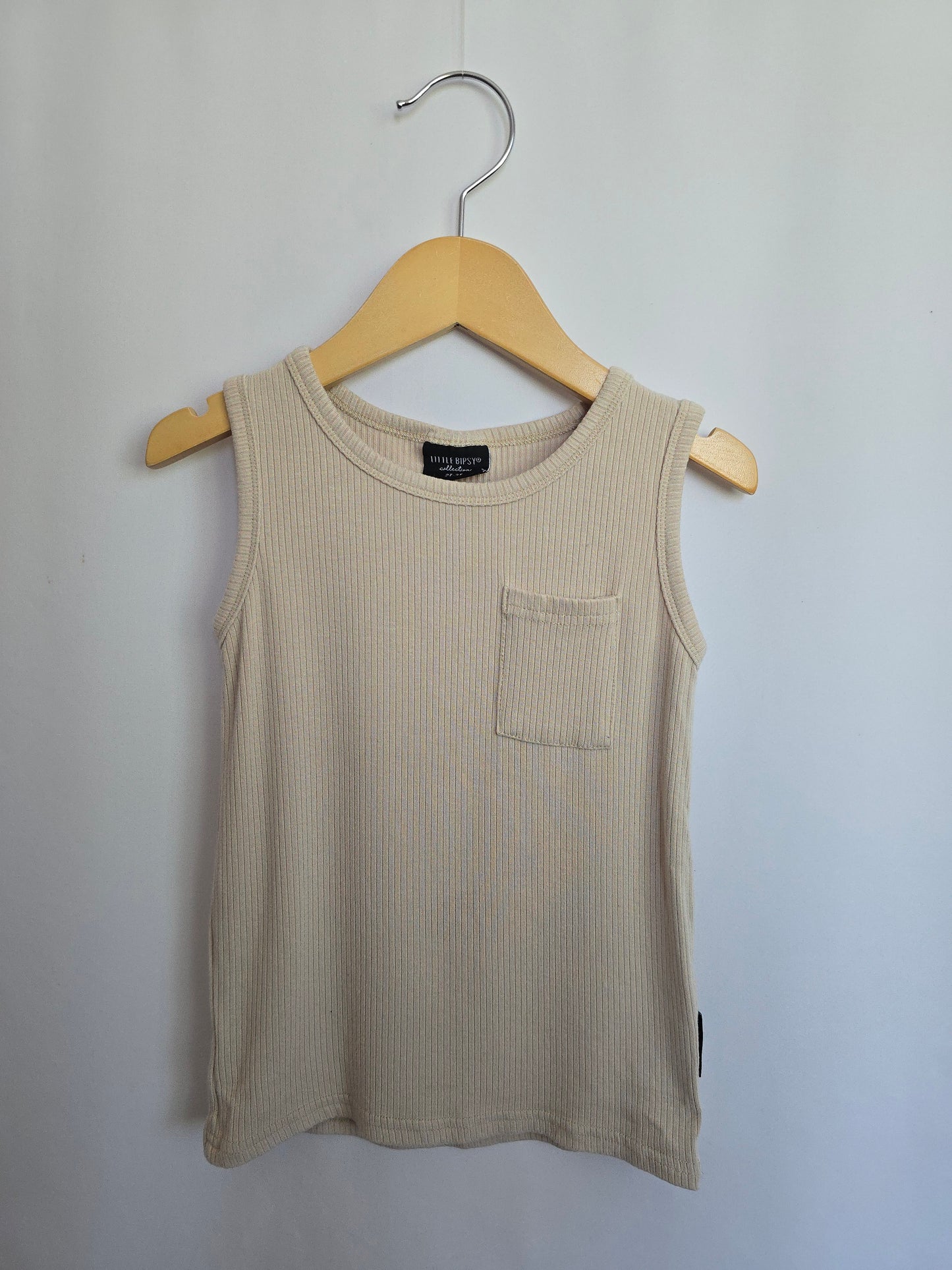 Little Bipsy Dune Ribbed Tank • 4-5 years