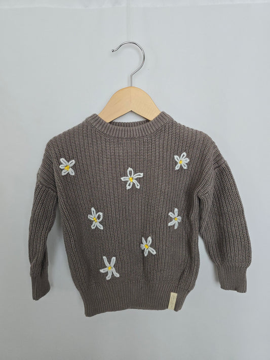 Jax & Lennon Hand Embroidered Knit Sweater • 12-24 months