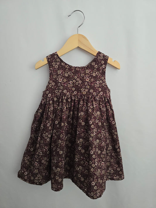 Wheat Plum Floral Babydoll Dress • 2 years