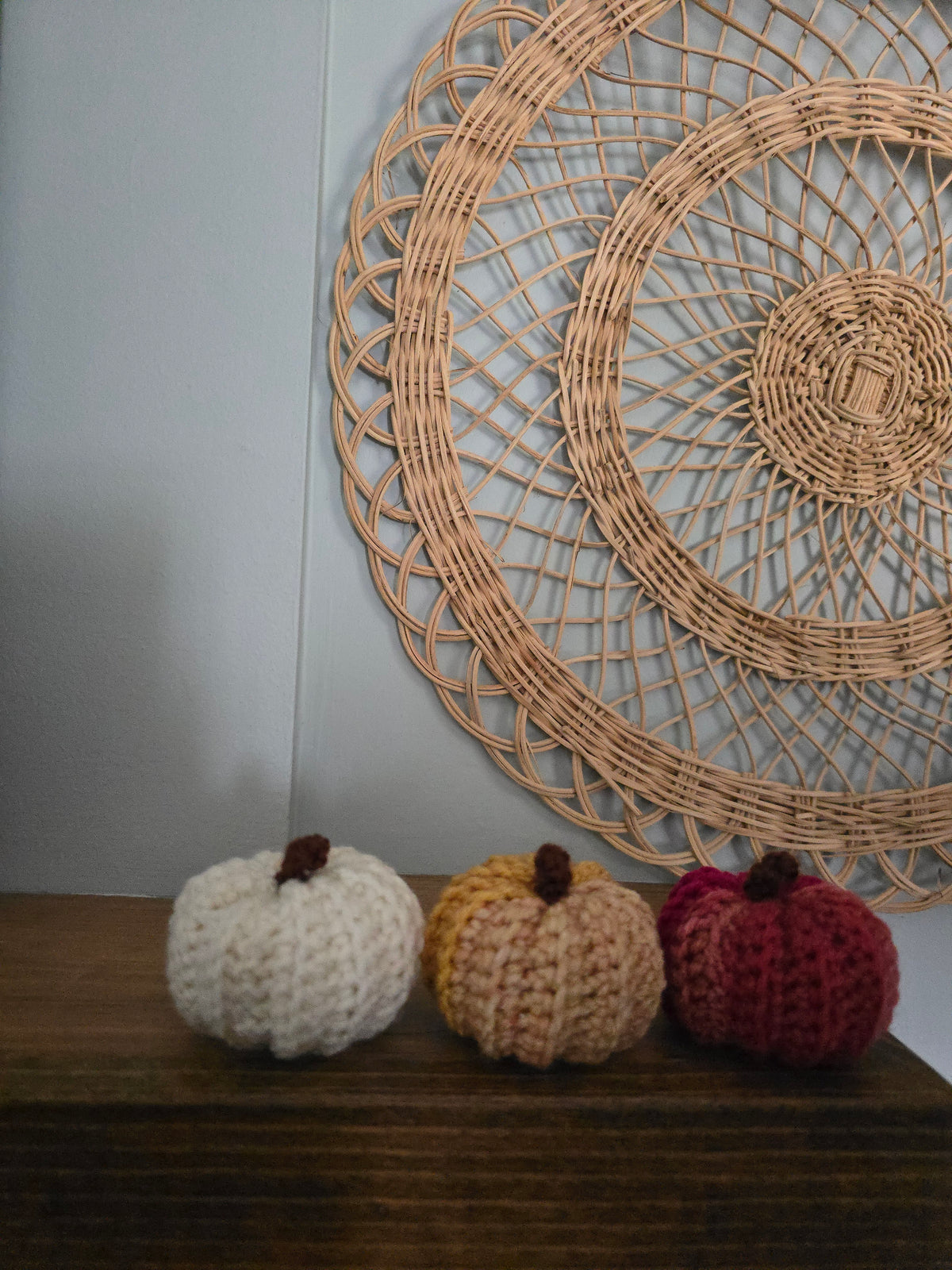 3 Pack Small Crochet Pumpkin • Multicolor