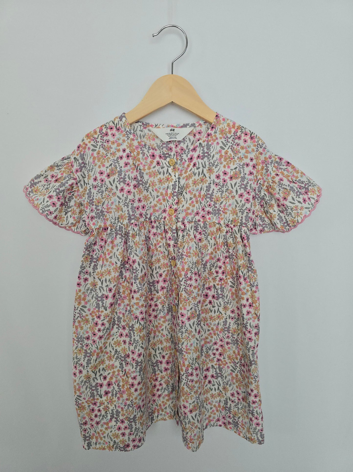 H&M Picnic Floral Cotton Dress • 3-4 years