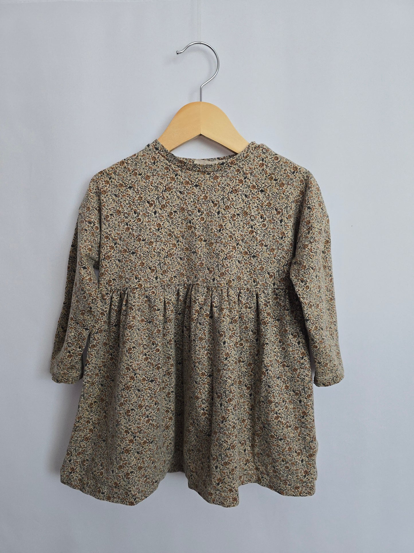 Wheat Petit Floral Empire Dress • 2 years