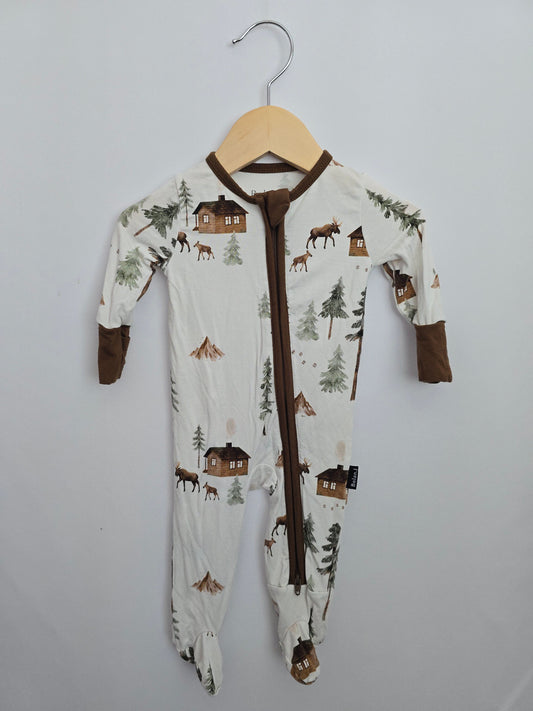 Belan J Into The Forest Zip Footie • 0-3 months