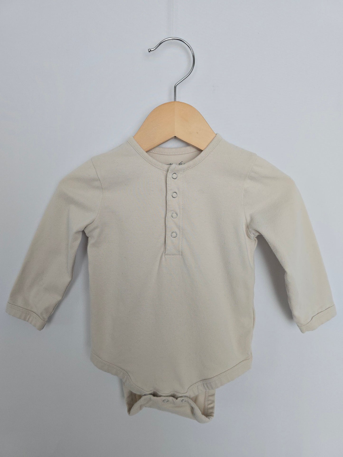 Pehr Cream Organic Cotton Bodysuit • 6-12 months