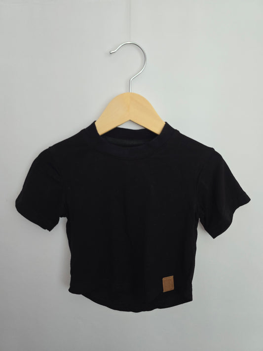 Little Bipsy Black Tee • 3-6 months