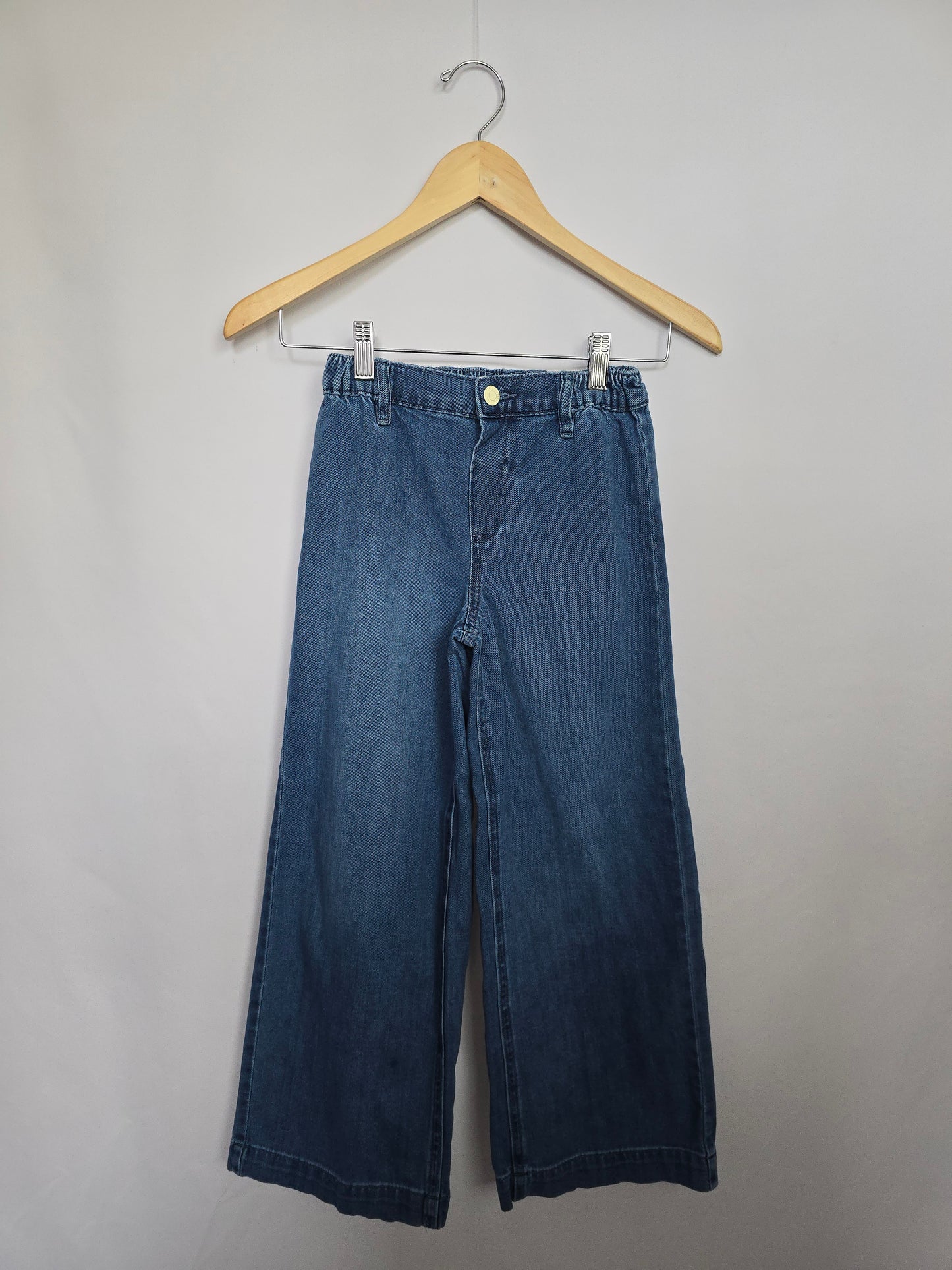 Zara Medium Wash Wide Leg Denim • 8-9 years