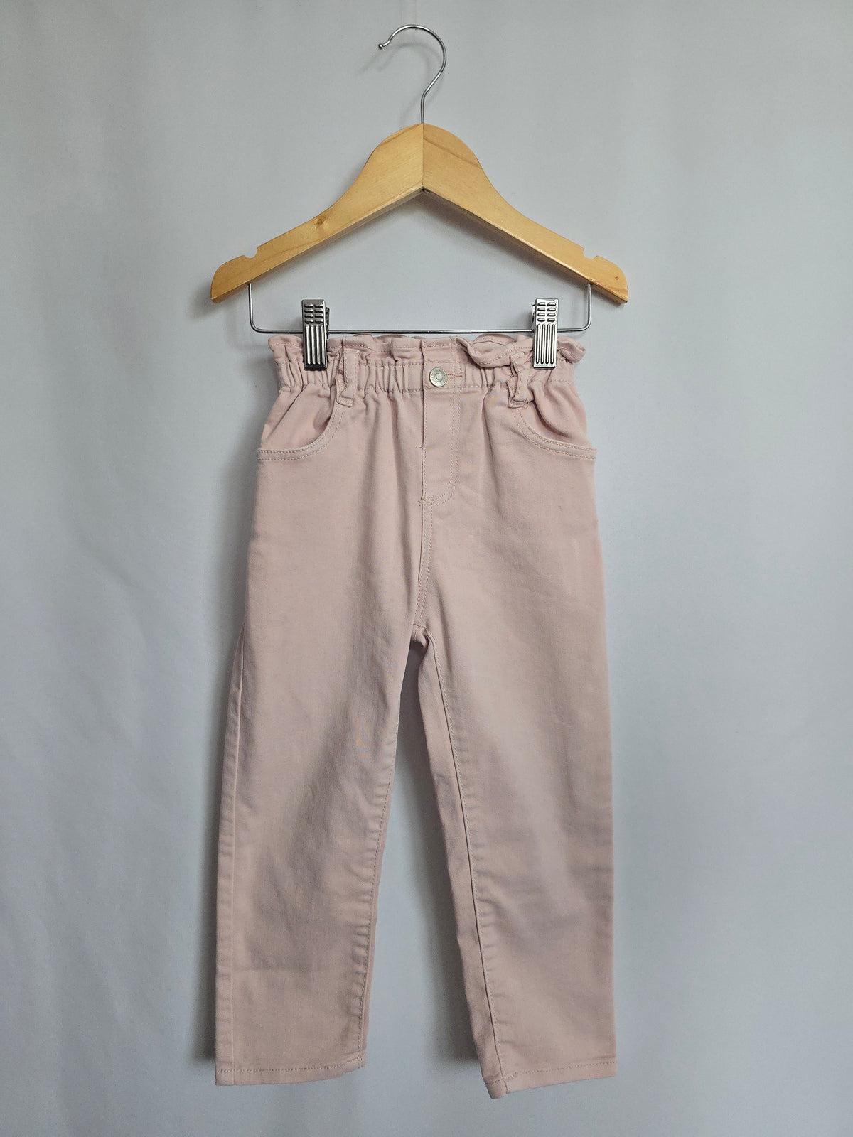 Zara Pink Paper Bag Waist Denim • 2-3 years