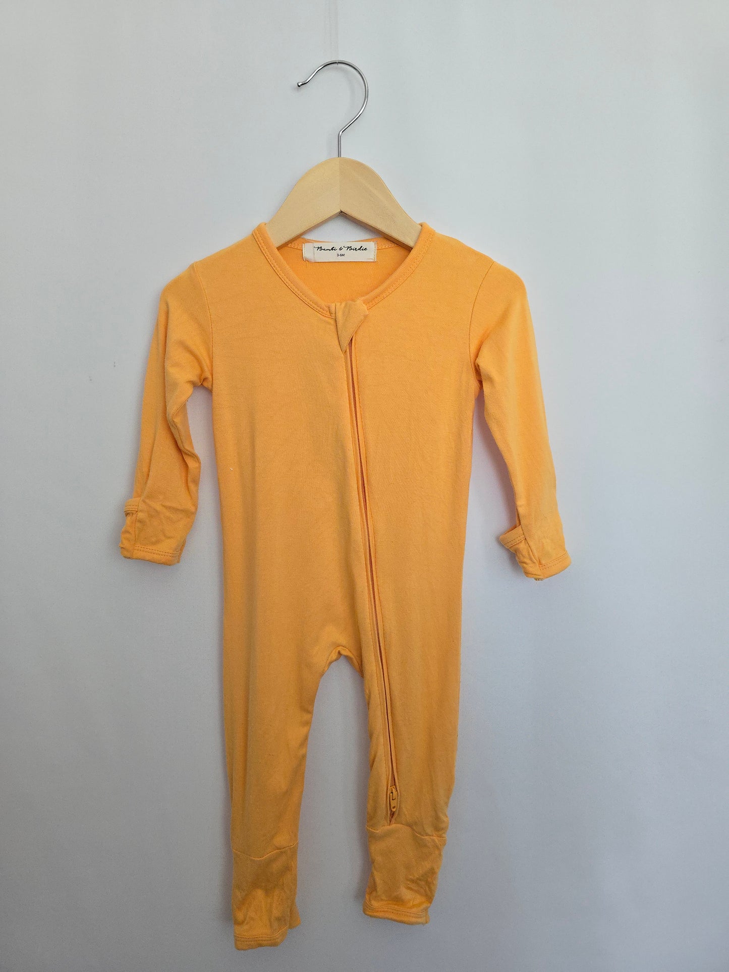 Bambi & Birdie Creamsicle Zip Romper • 3-6 months