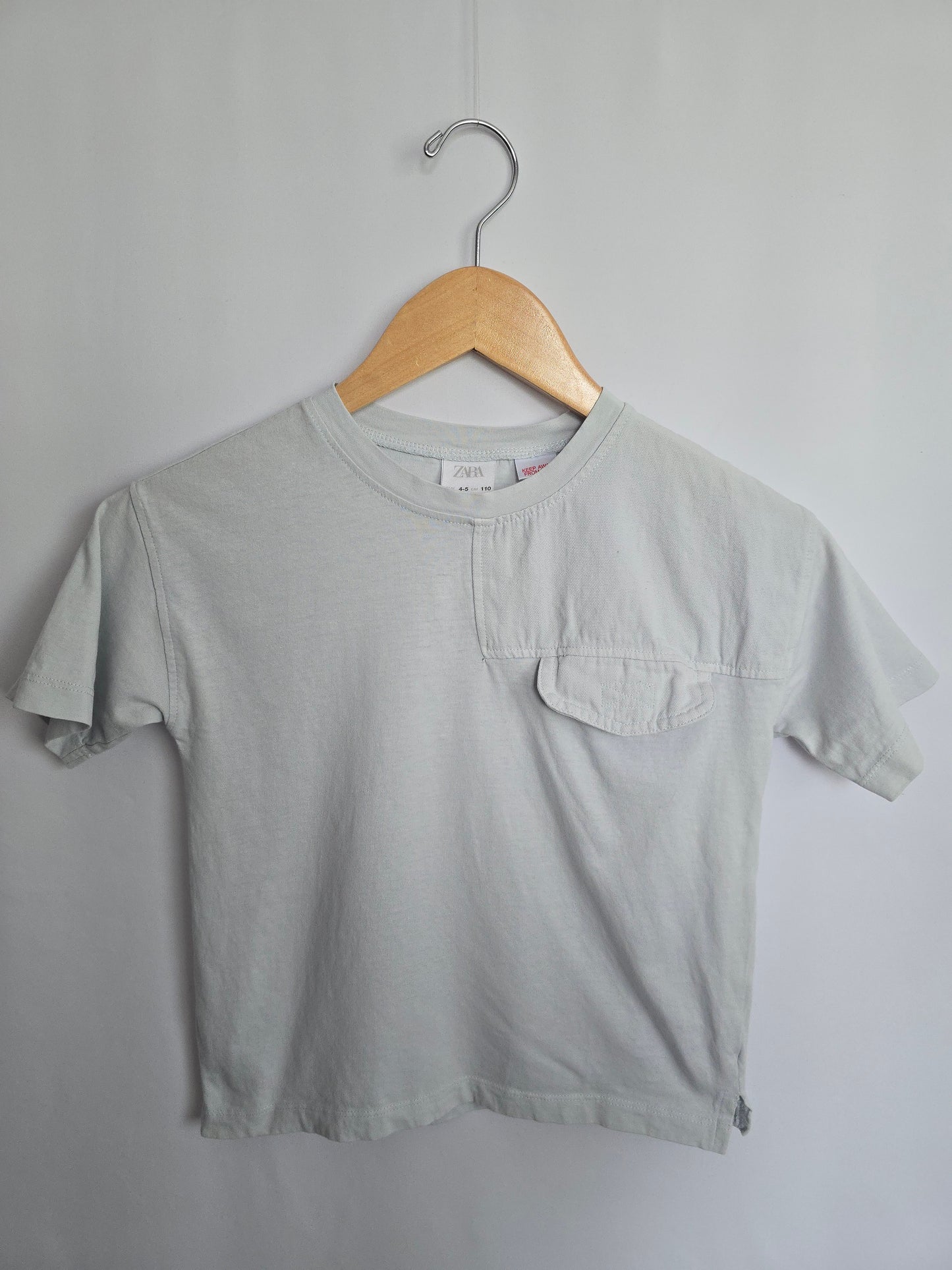 Zara Light Blue Pocket Tee • 4-5 years