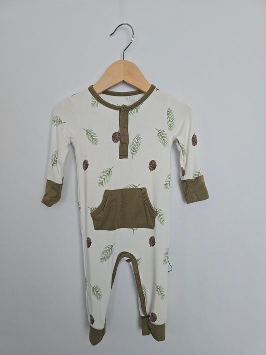 Belan J Bamboo Pinecones Snap Romper • 6-12 months