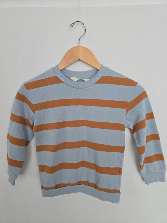 H&M Blue Stripe Crew • 4-6 years