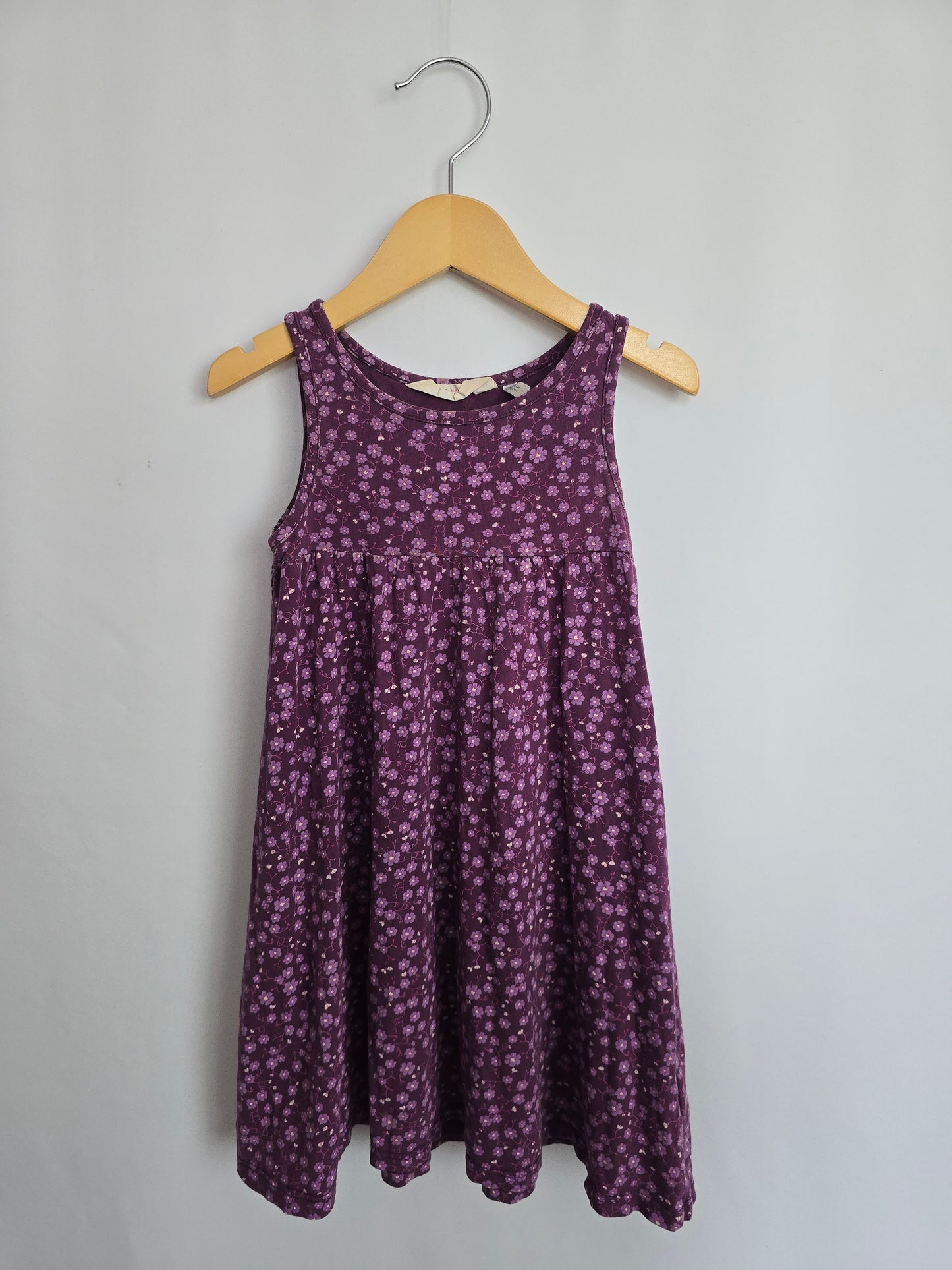 H&M Purple Mini Floral Tank Dress • 4-6 years