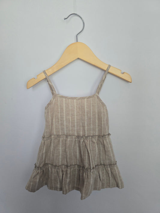 Lailon The Label Striped Spaghetti Strap Hemp Peplum • 12-18 months