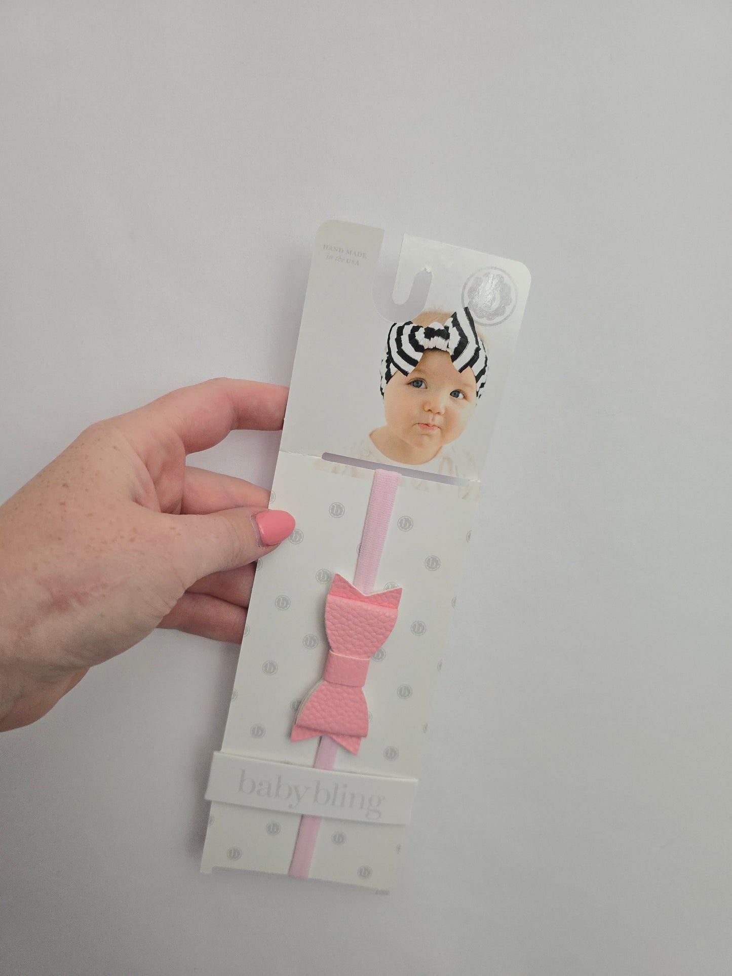 NEW Baby Bling Light Pink Minibow Headband • 0-12 months