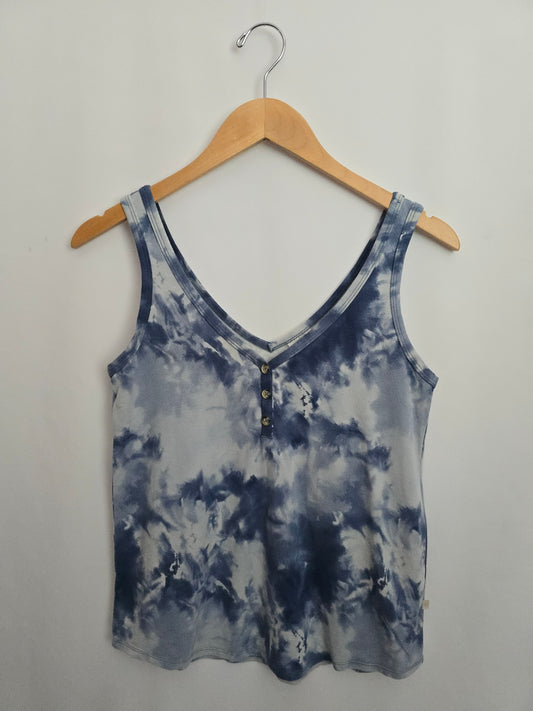 Jax & Lennon Blue Tye-dye V-neck Tank • X-Small