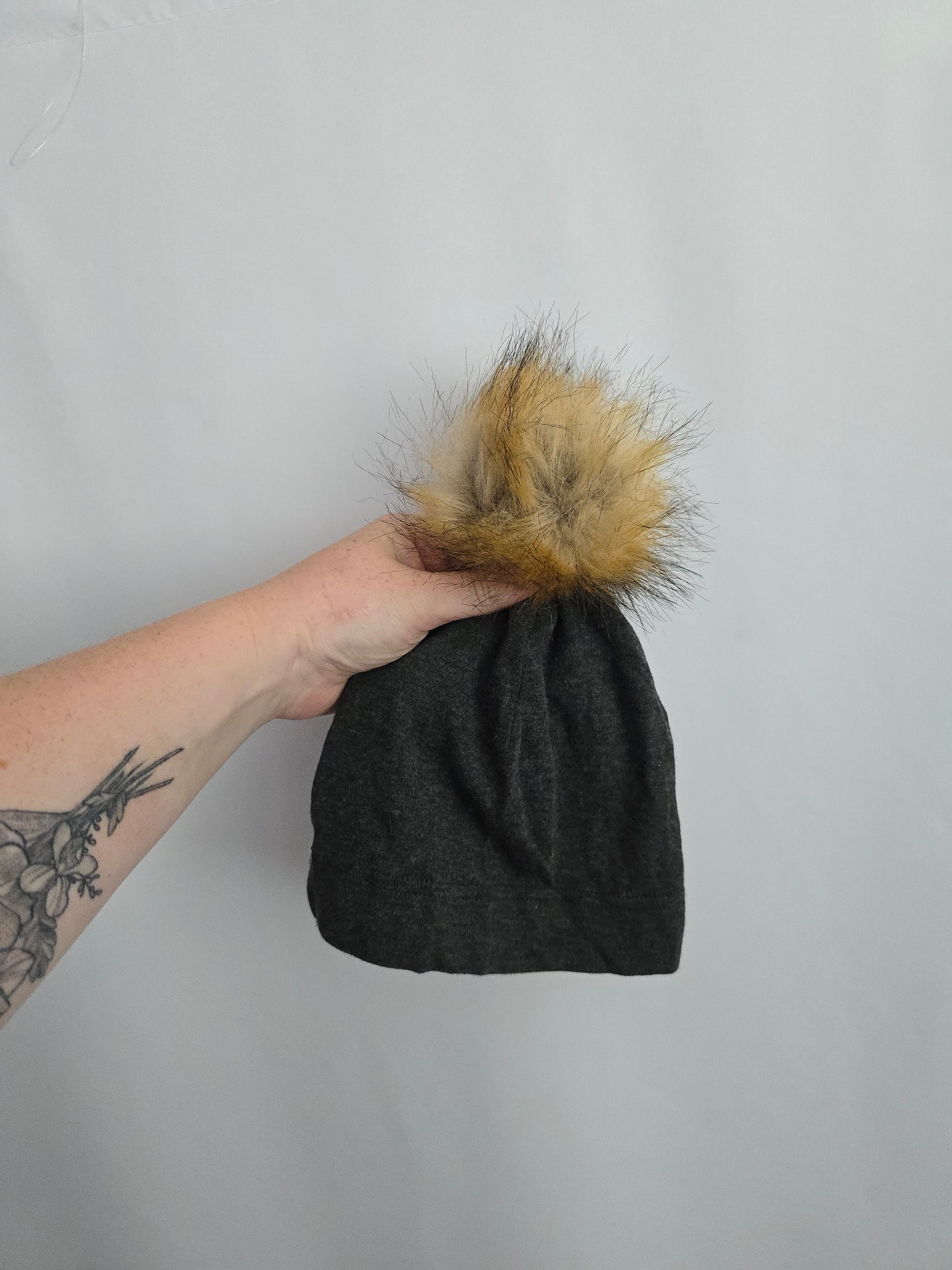 Little & Lively Dark Grey Faux Pom Beanie • 2-4 years