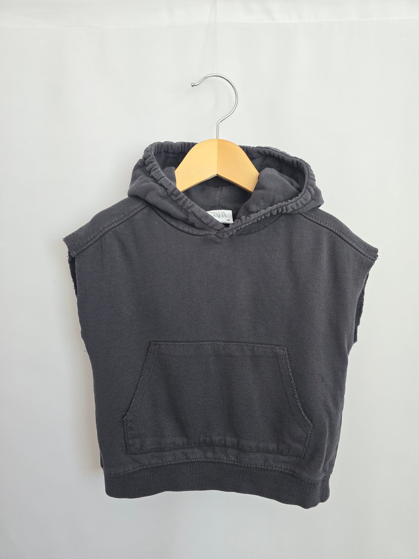 Zara Faded Black Cuttoff Hoodie & Shorts Set • 2-3 years