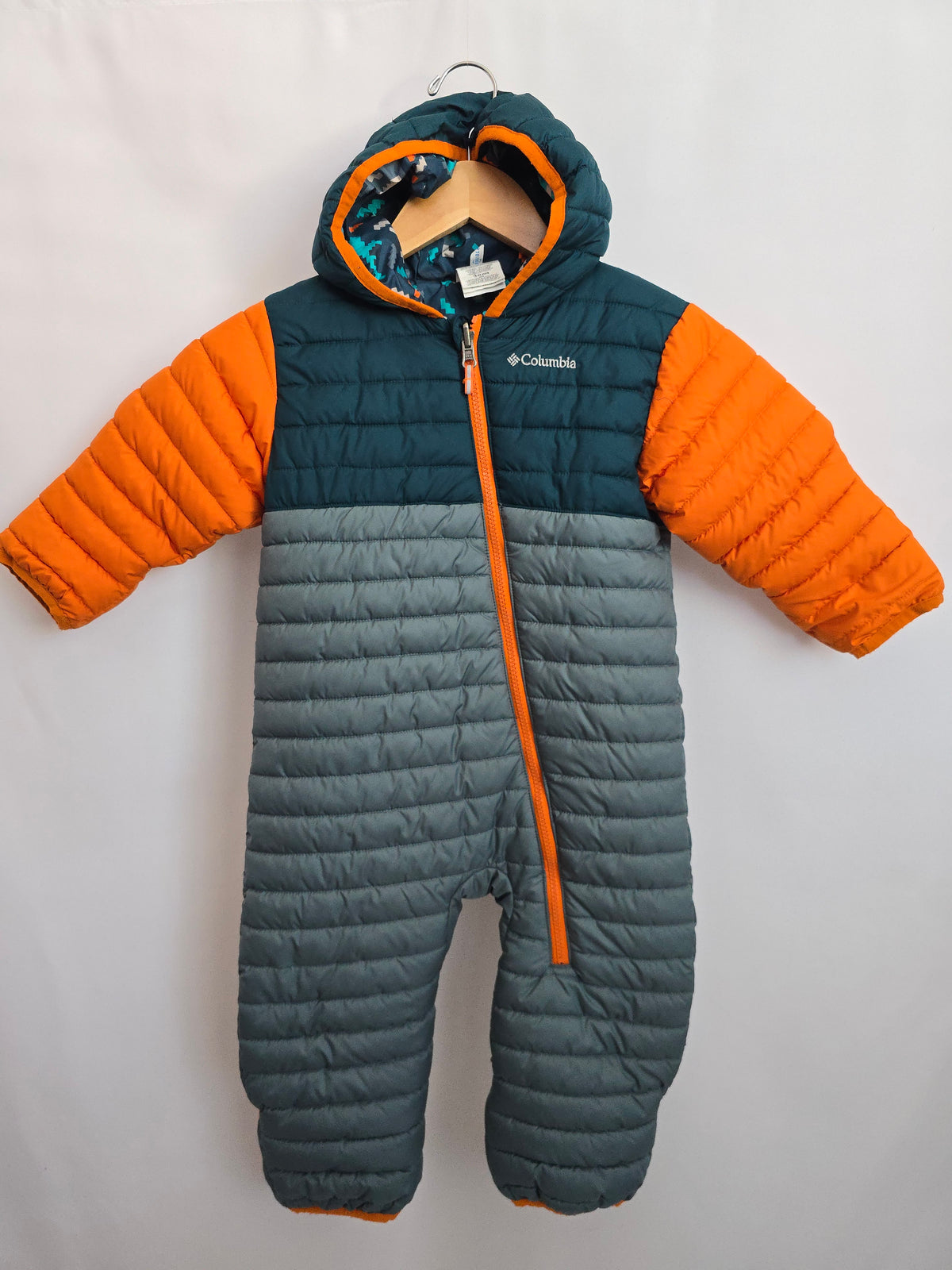 Columbia Blue/Orange Reversible Snowsuit • 18-24 months