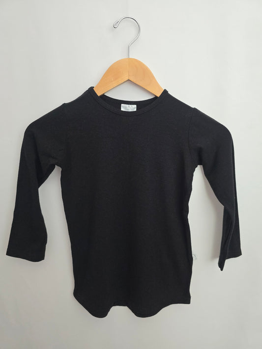Tiny Button Apparel Black Long Sleeve Shirt • 6-7 years