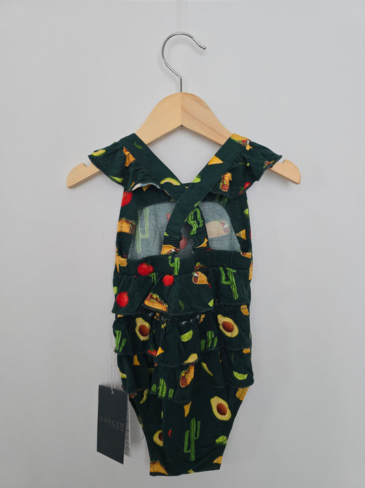 NEW Hanlyn Collective Taco Time Bubble Romper • 12-18 months