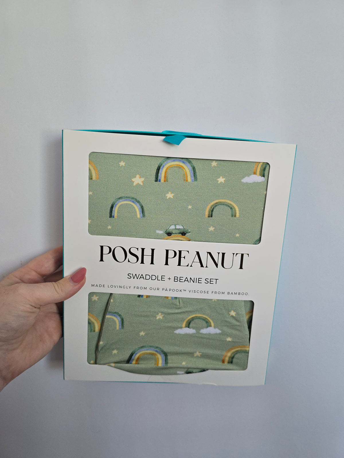 NEW Posh Peanut Rainbow Desean Swaddle & Knotted Hat