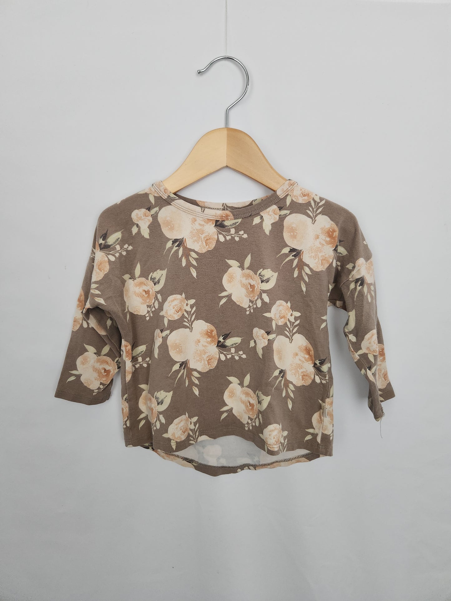 Jax & Lennon Floral Drop Shoulder Long Sleeve Shirt • 18-24 months
